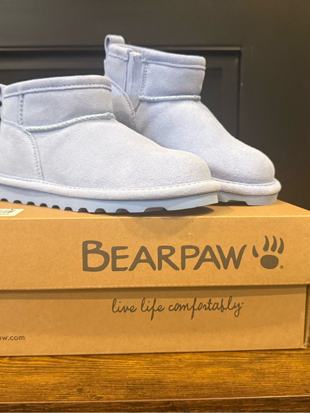 BearPaw Light Lavender Suede Short Boots